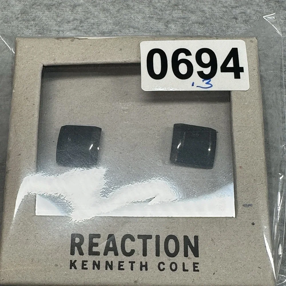 Kenneth‎  Cole  Reaction  Square  Black/  Gunmetal Cufflinks Sleek Formal NIB